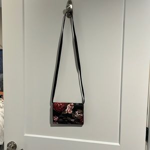 Black floral purse